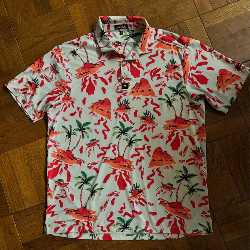 Bad Birdie Tropical Red and Green Men's Shirt